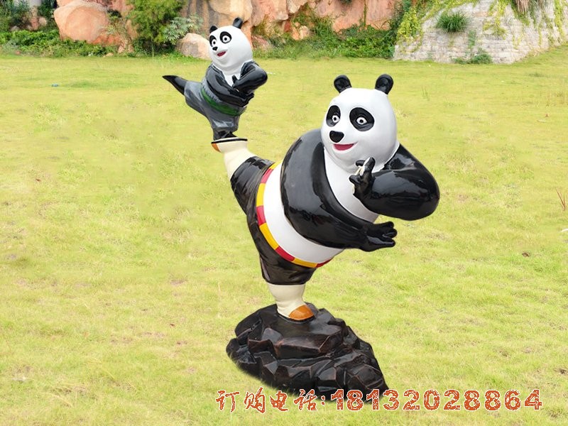 玻璃钢功夫熊猫雕塑