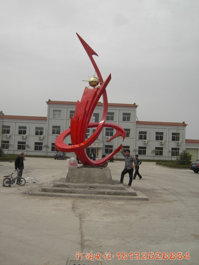 6米不锈钢东方红雕塑長(cháng)治某镇政府效果图