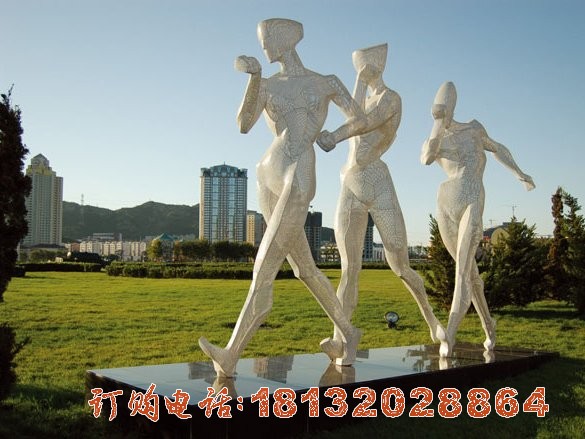不锈钢抽象竞走人物(wù)雕塑