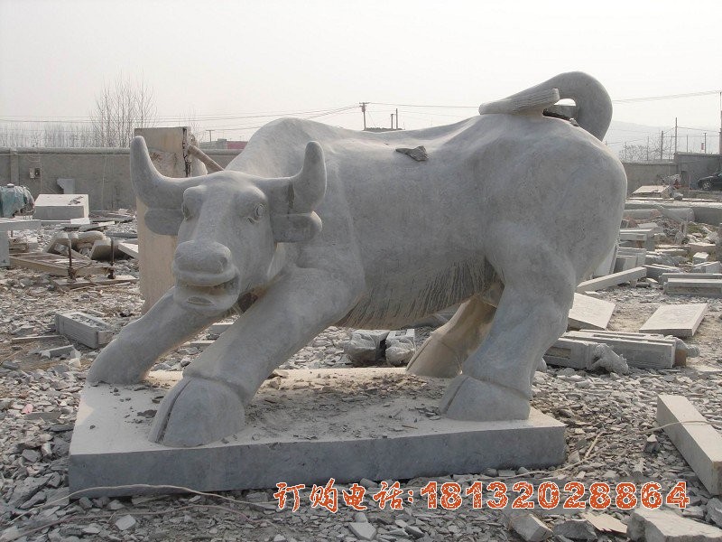 公园石雕牛动物(wù)雕塑