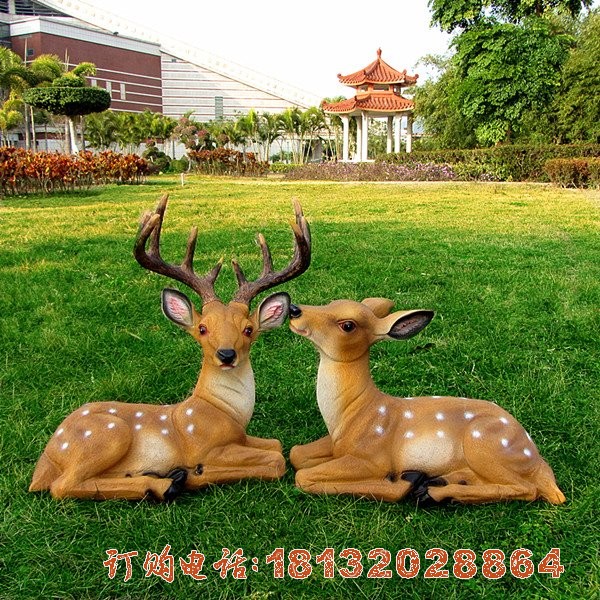 公园动物(wù)仿真梅花(huā)鹿雕塑 