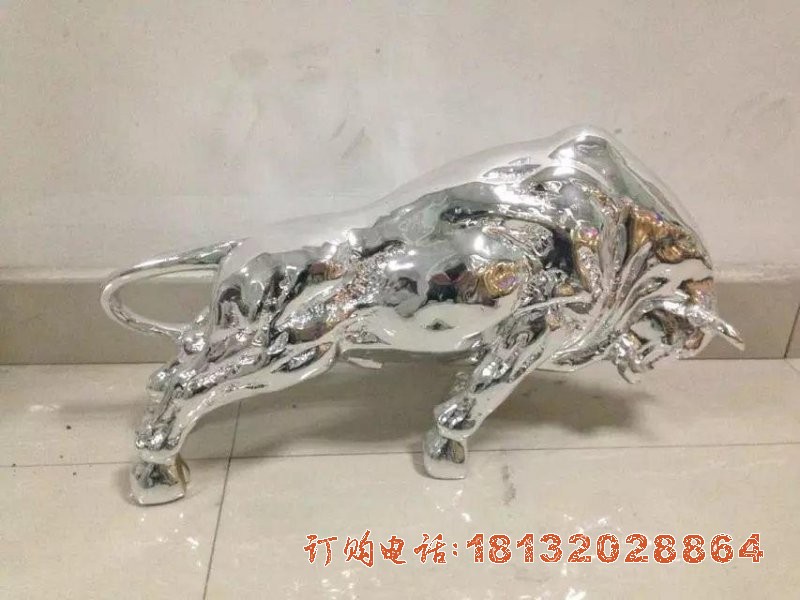不锈钢开荒牛 企业动物(wù)雕塑