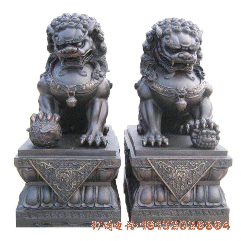 中國(guó)狮子摆件 风水保平安天安门狮 故宫狮子