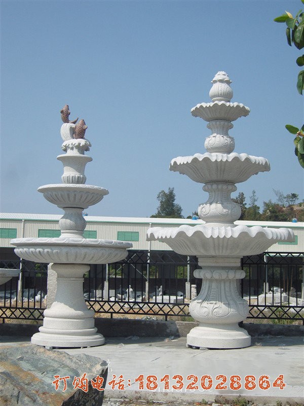 汉白玉小(xiǎo)區(qū)三层喷泉雕塑