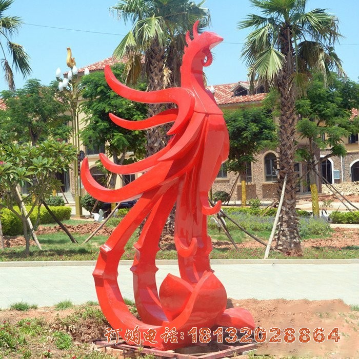 小(xiǎo)區(qū)抽象不锈钢凤凰雕塑