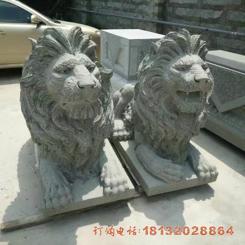 大理(lǐ)石卧式欧式狮子雕塑