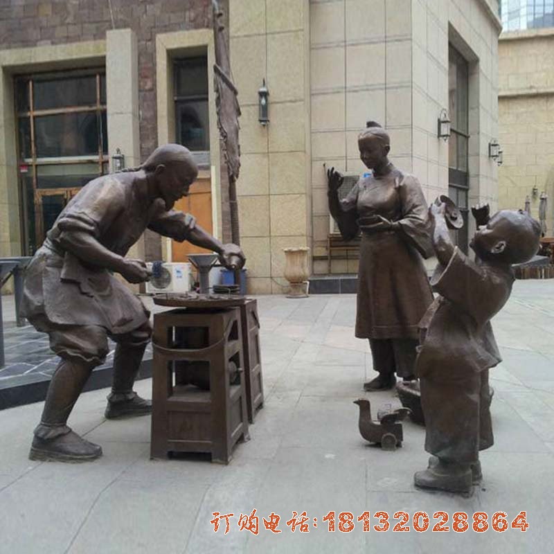 古代买卖小(xiǎo)吃人物(wù)铜雕