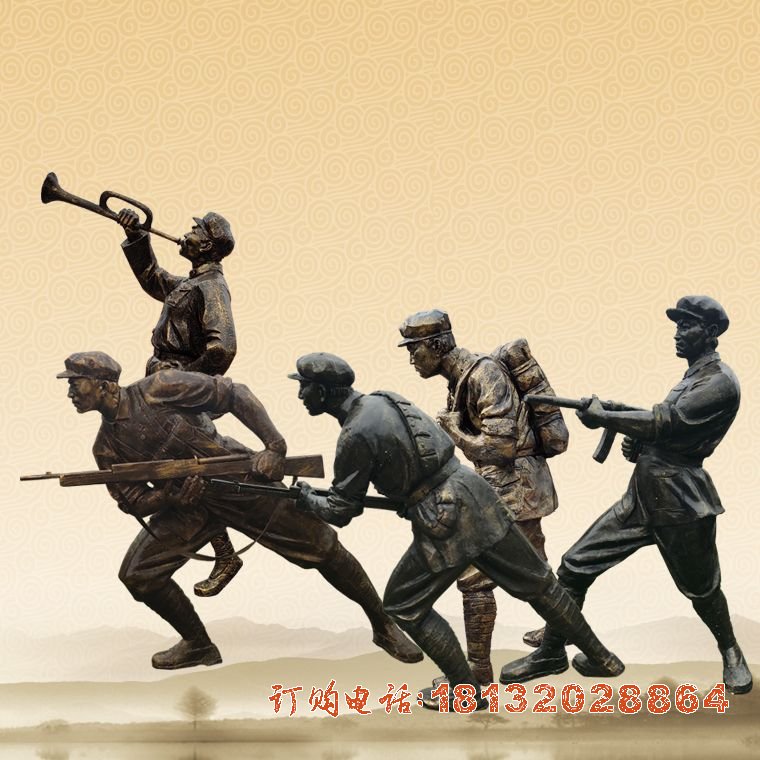 铸铜冲刺红军人物(wù)铜雕