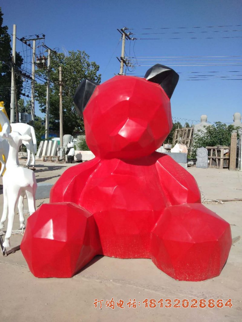 玻璃钢坐(zuò)式切面熊雕塑