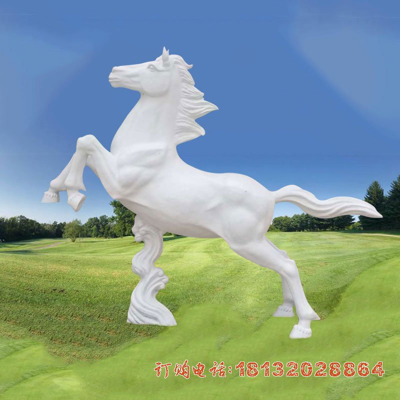 玻璃钢动物(wù)白马雕塑
