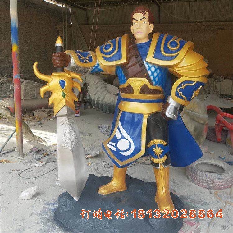 玻璃钢英雄者联盟盖伦人物(wù)雕塑