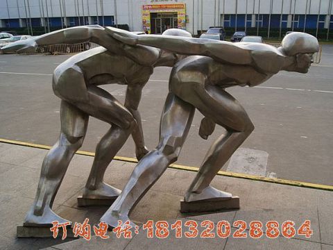 不锈钢滑冰人物(wù)雕塑 