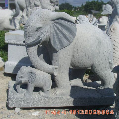 公园大理(lǐ)石大象雕塑