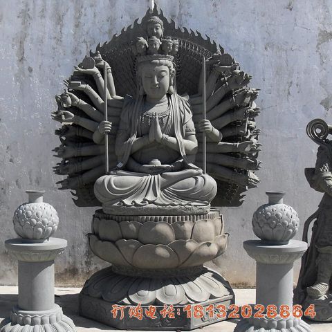 大理(lǐ)石宗教庙宇千手观音雕塑