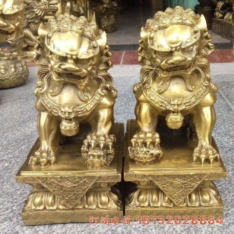 铸铜看门北京狮雕塑