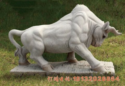 石雕牛公园动物(wù)雕塑