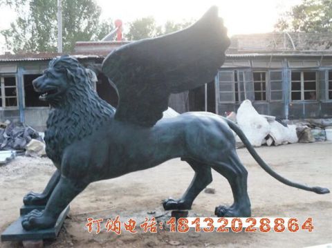 青铜圣马可(kě)飞狮雕塑