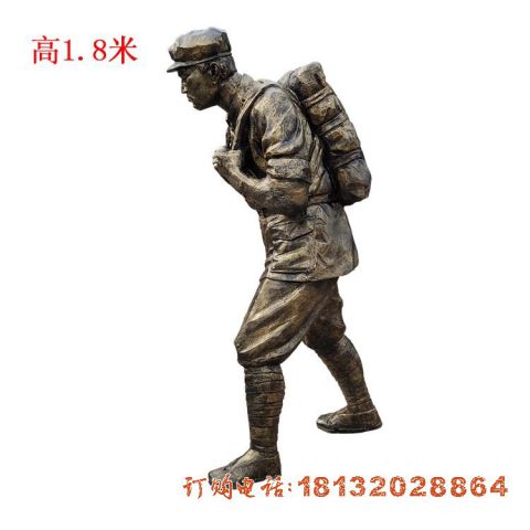 公园解放军人物(wù)铜雕