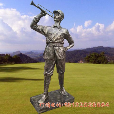 铸铜解放军人物(wù)雕塑
