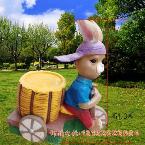 玻璃钢骑車(chē)小(xiǎo)兔雕塑